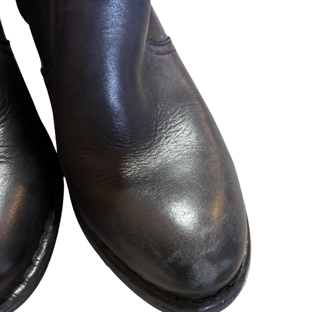 Bussola Black Leather Ankle Boots Block Heel Buckle Zipper Comfort | EU 38 - Picture 8 of 12